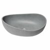 Alfi Brand 23 inch Solid Concrete Wavy Oval Above Mount Vessel Sink ABCO23O